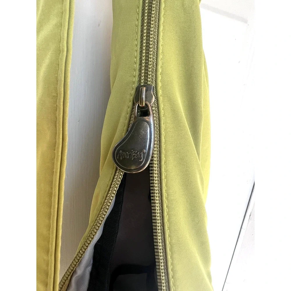 AmeriBag Healthy Back Bag Medium Chartreuse Green Ergonomic Nylon Sling Bag Y2K
